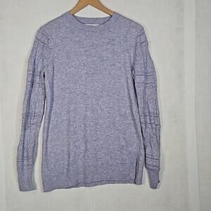 Ann Taylor Loft Purple Heather Wool Blend Crewneck Tunic Sweater Medium